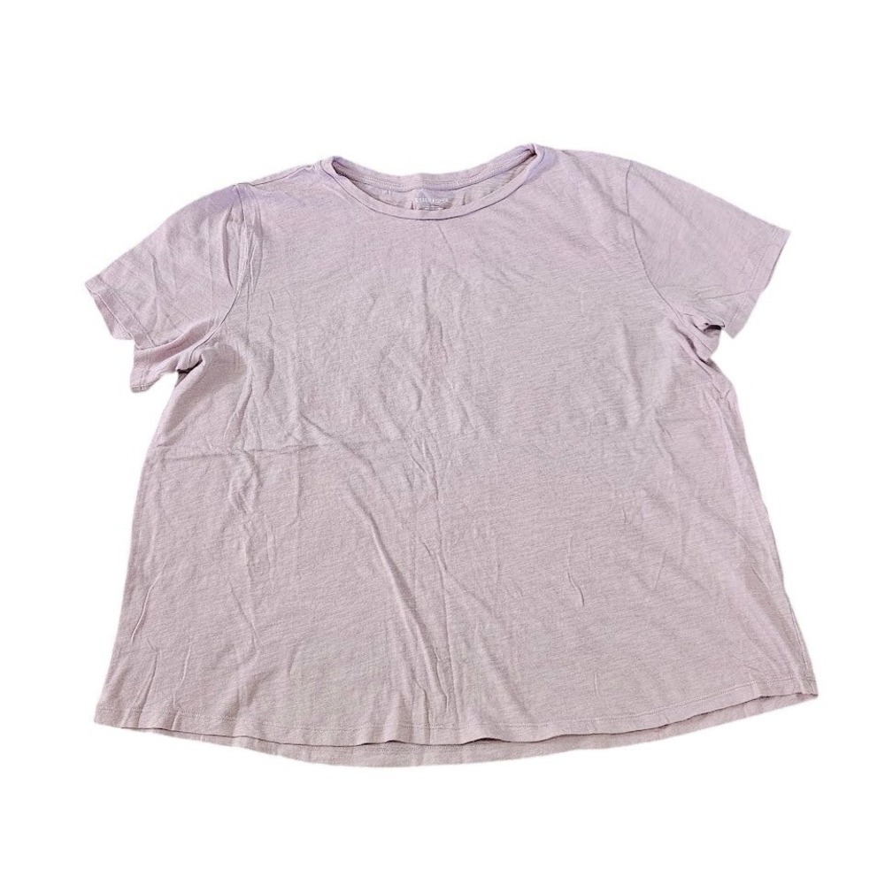 Eileen Fisher Women XL Purple Organic Cotton Short Sleeve Crew Neck T-Shirt